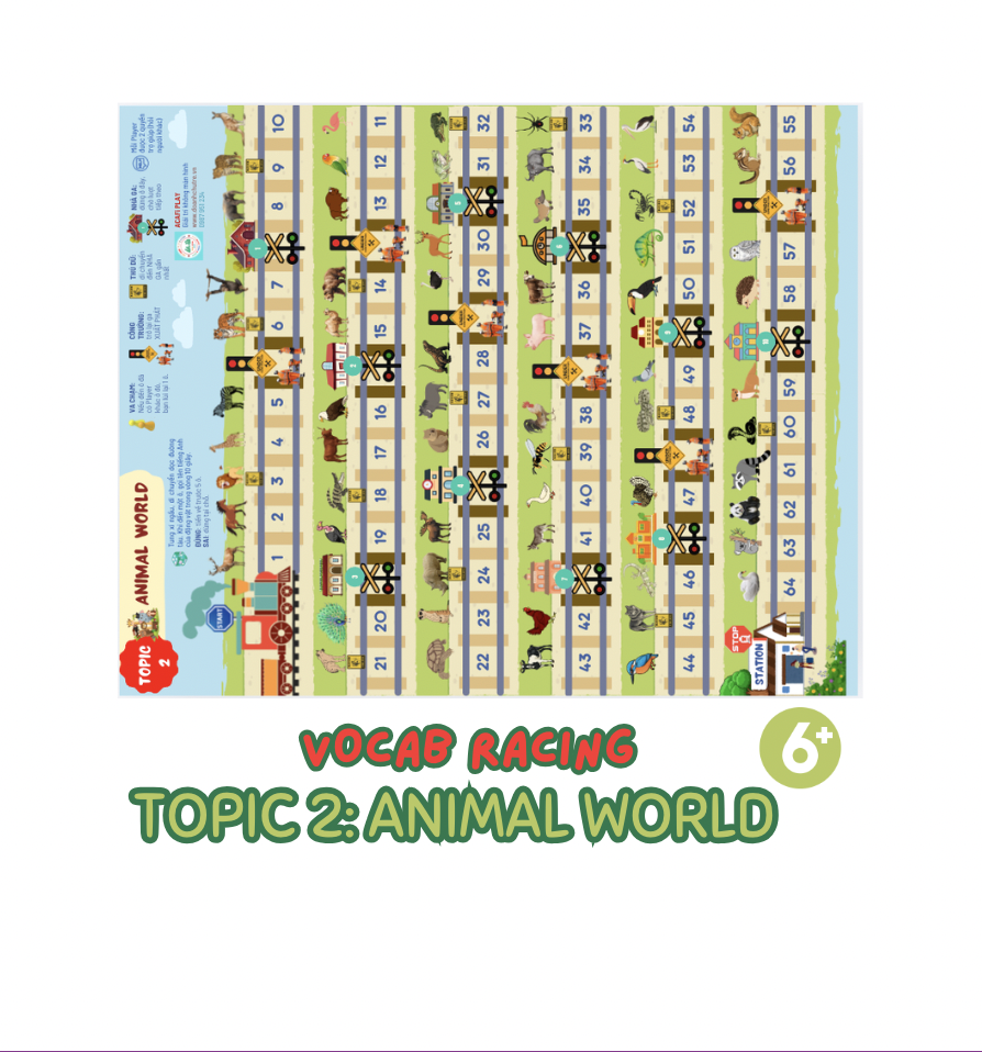Cờ VOCAB RACING (ANIMAL WORLD, 6+ tuổi)